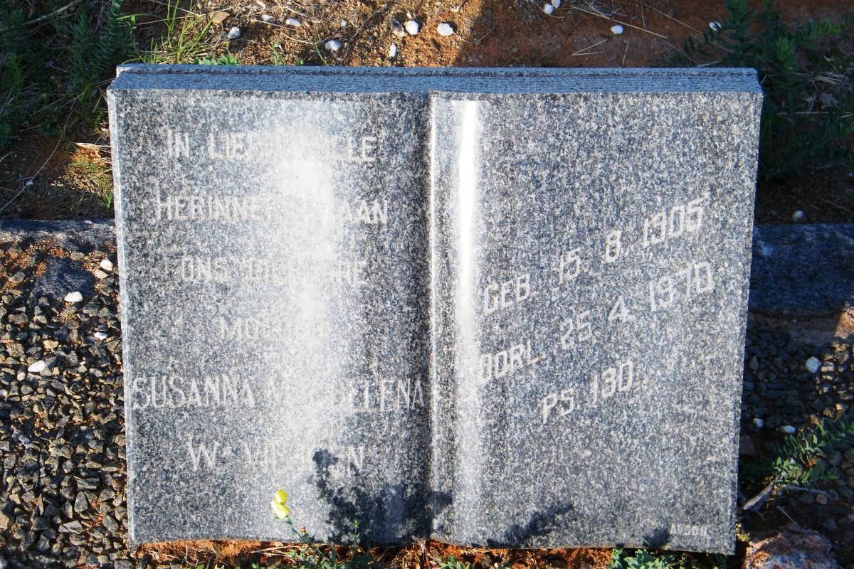 VILJOEN Susanna Magdalena W. 1905-1970