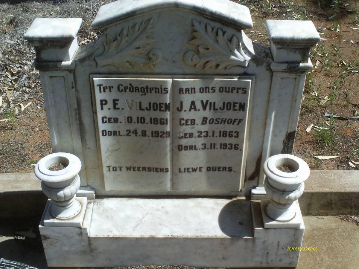 VILJOEN P.E. 1861-1929 &amp; J.A. BOSHOFF 1863-1936