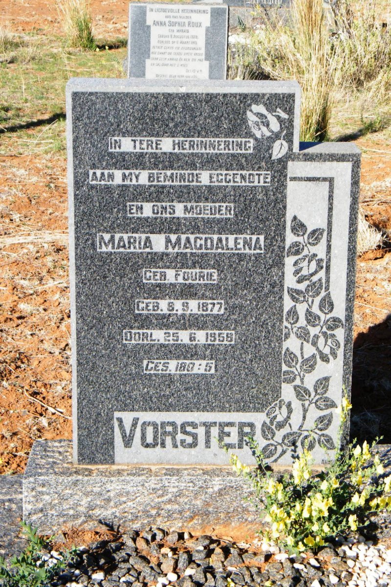 VORSTER Jan Lodewicus 1879-1973 &amp; Maria Magdalena FOURIE 1877-1958