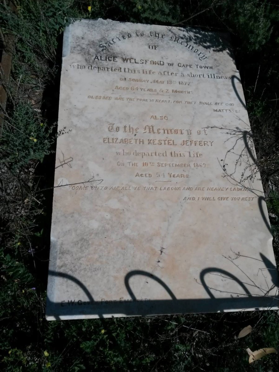 WELSFORD Alice -1877 :: JEFFERY Elizabeth Kestel -1869