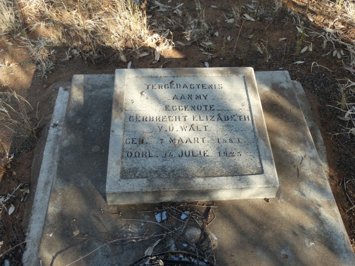 WALT Gerbrecht Elizabeth, v.d. 1881-1925