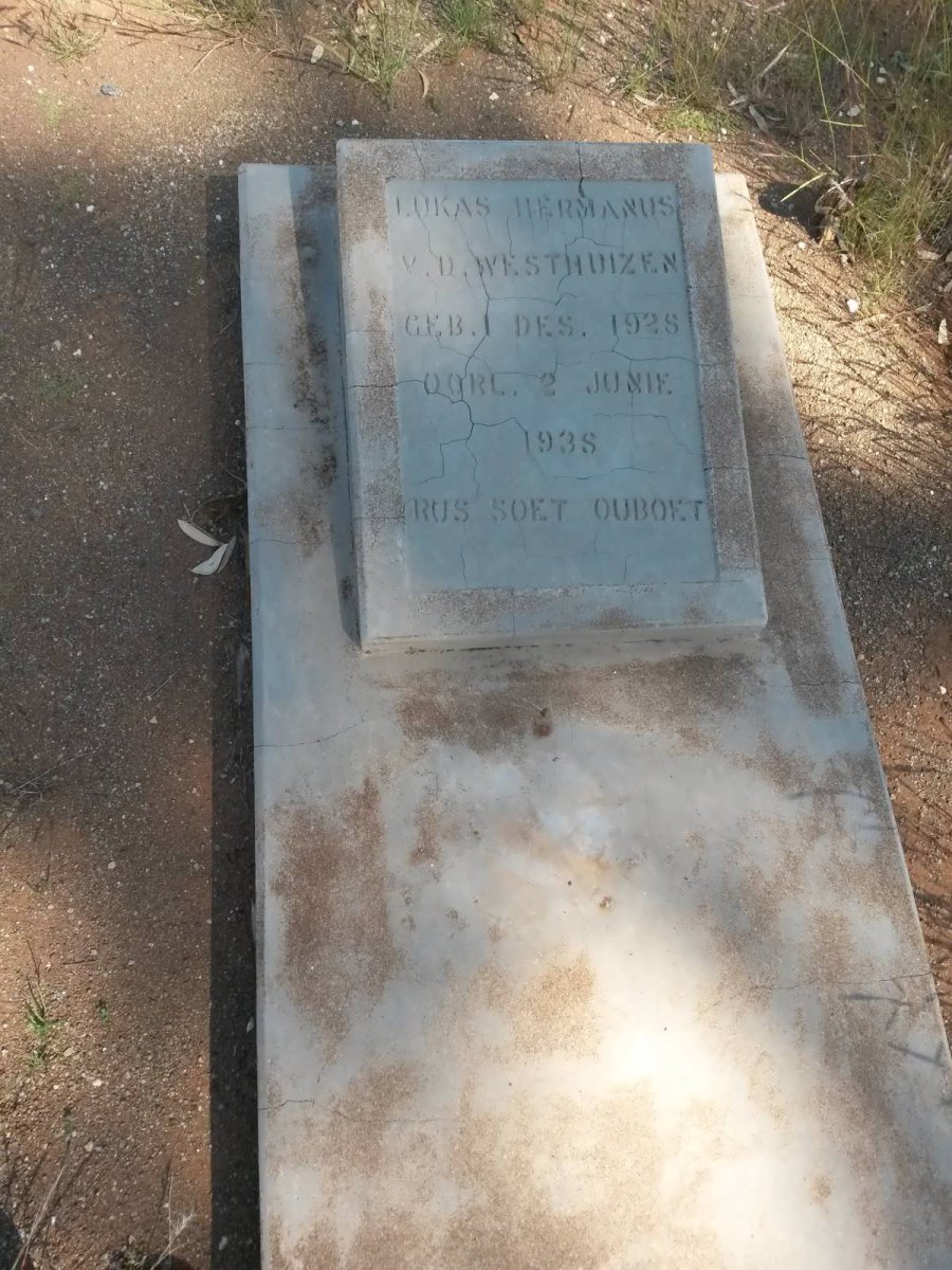 WESTHUIZEN Lukas Hermanus, v.d. 1928-1938