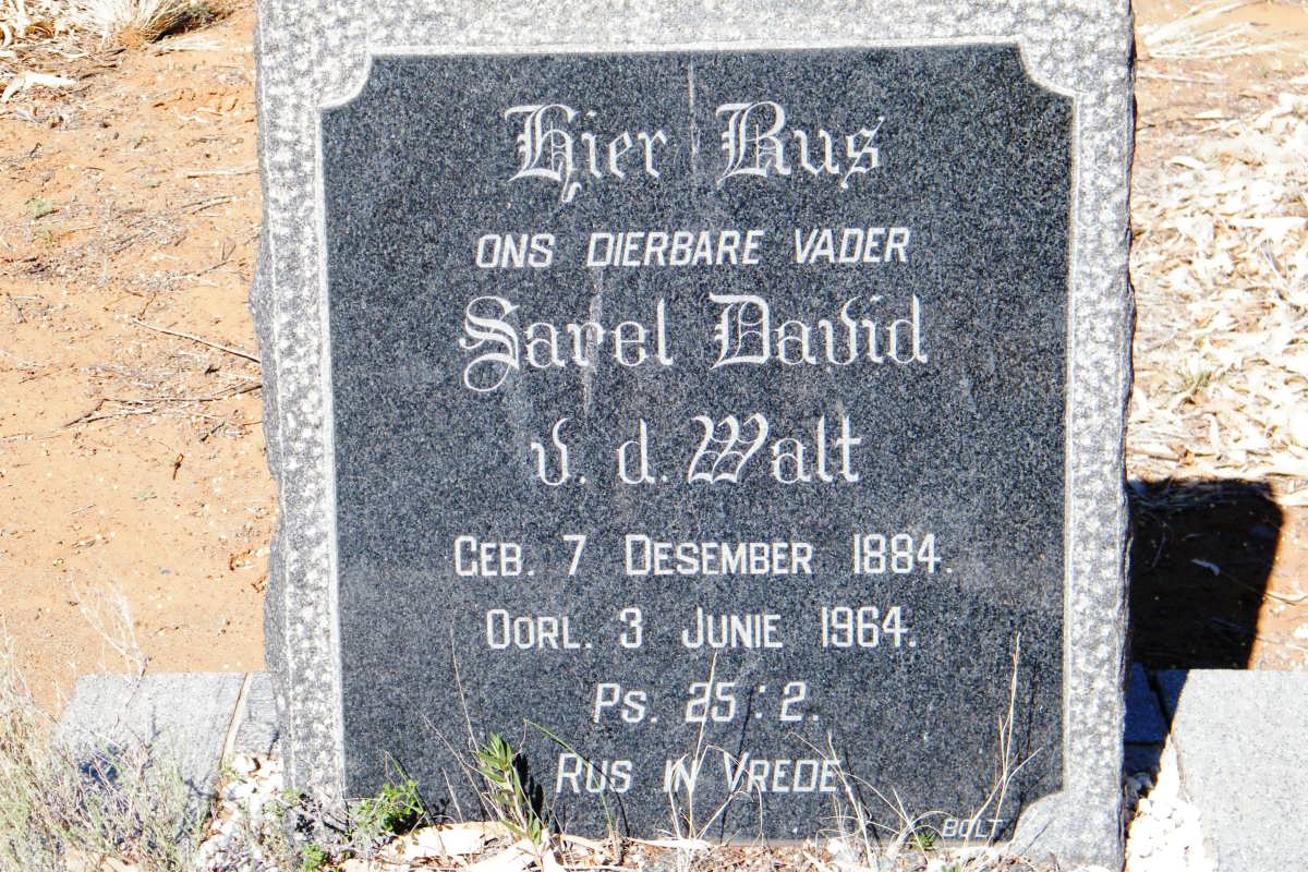WALT Sarel David, v.d. 1884-1964