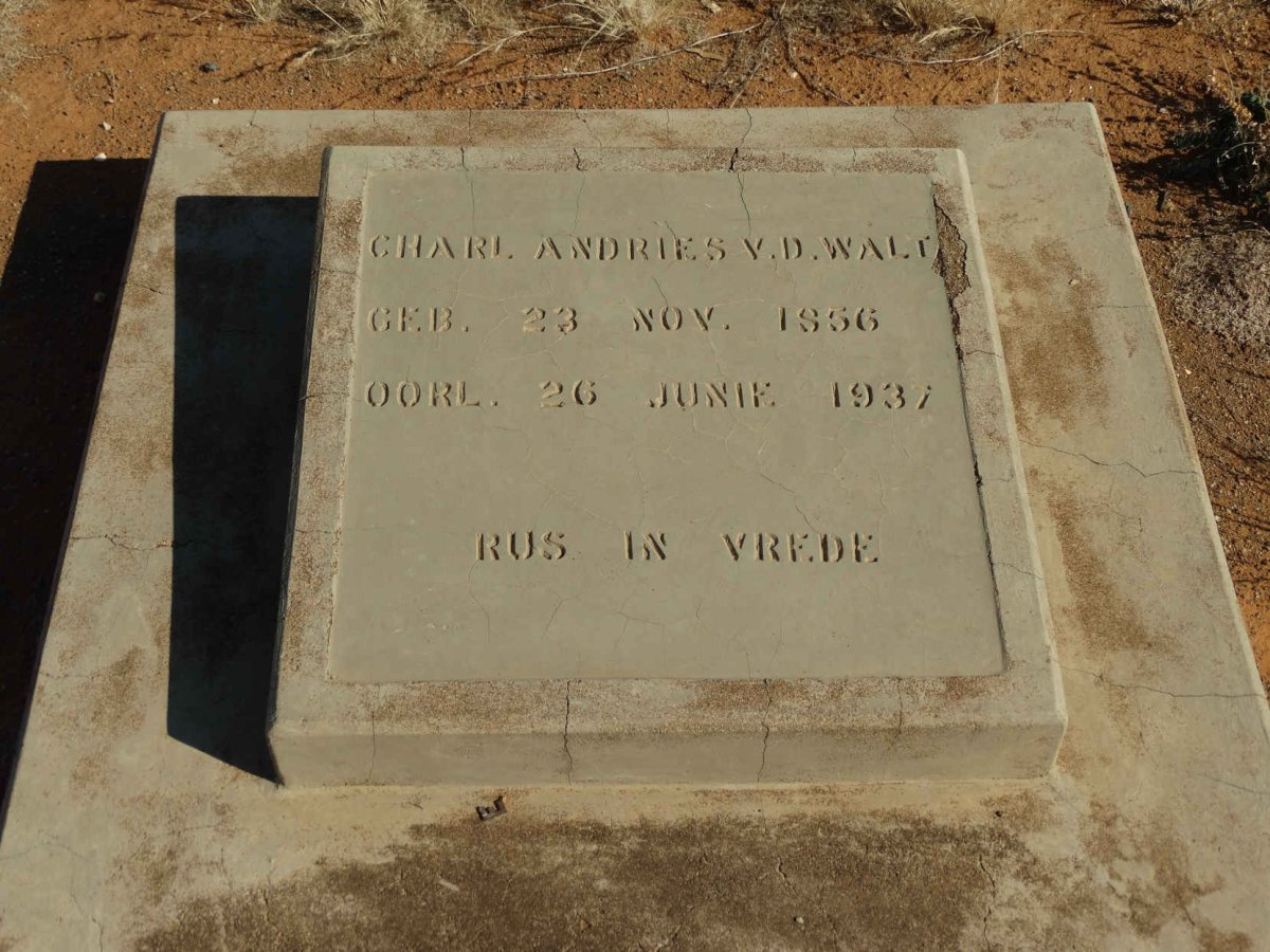 WALT Charl Andries, v.d. 1856-1937