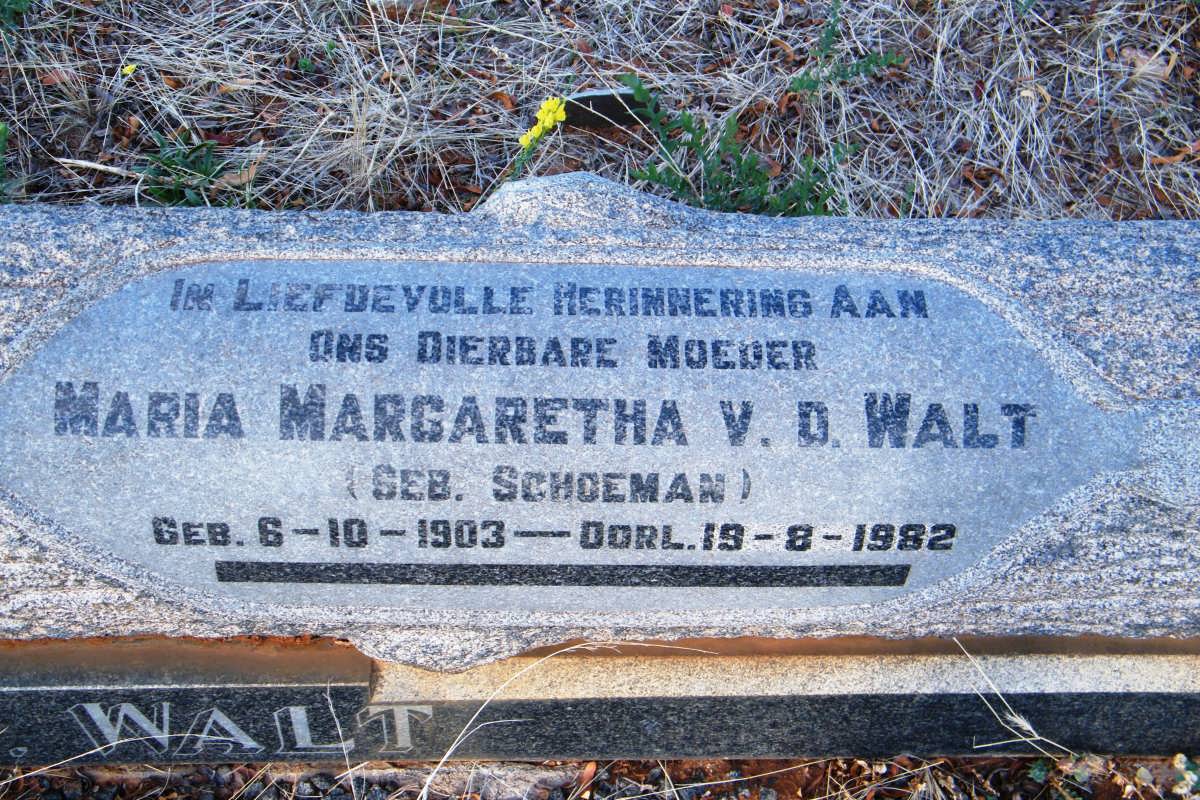 WALT Jan Harm, v.d. 1901-1965 &amp; Maria Margaretha SCHOEMAN 1903-1982