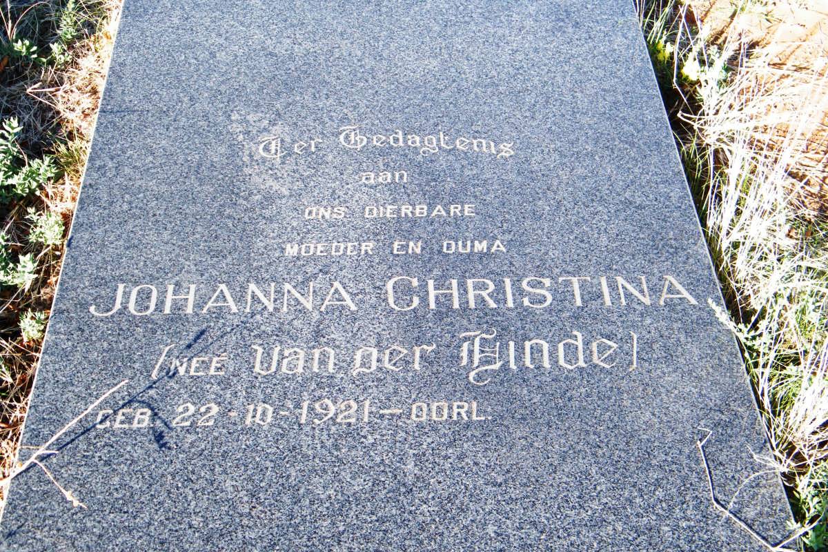 ? Johanna Christina nee VAN DER LINDE 1921-