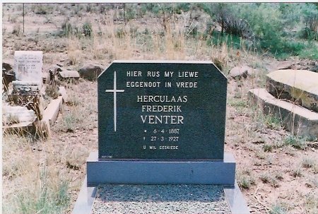 VENTER Herculaas Frederik 1887-1927