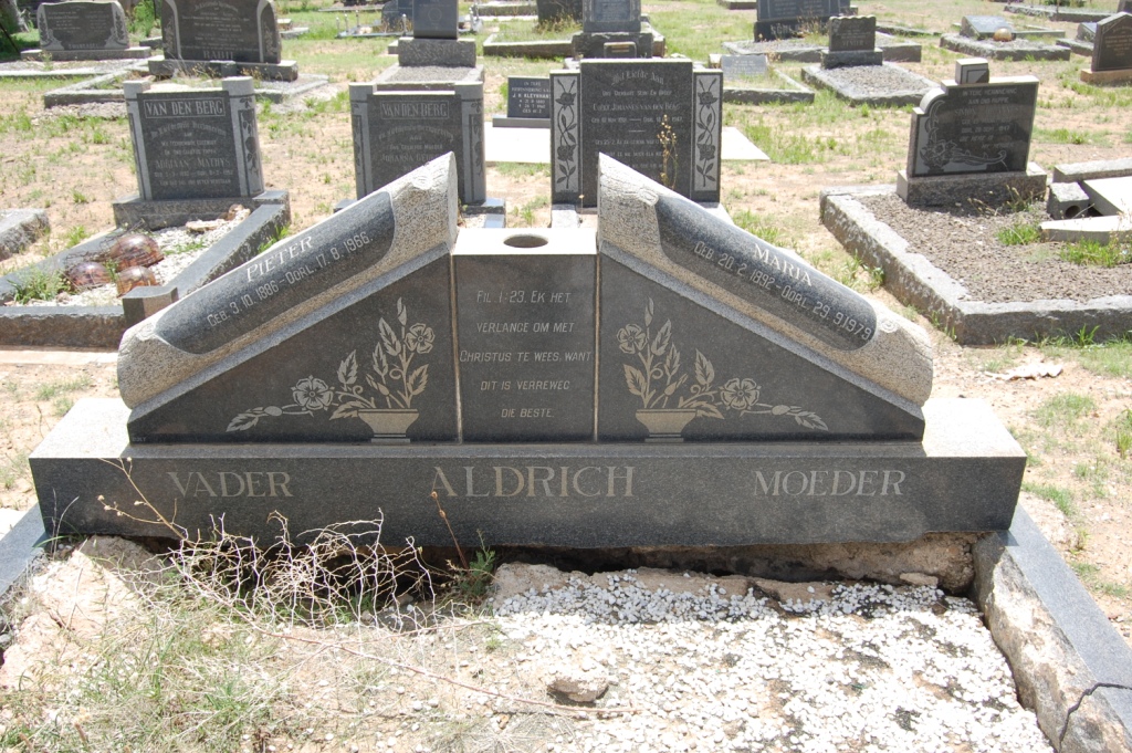 ALDRICH Pieter 1886-1966 &amp; Maria 1892-1979
