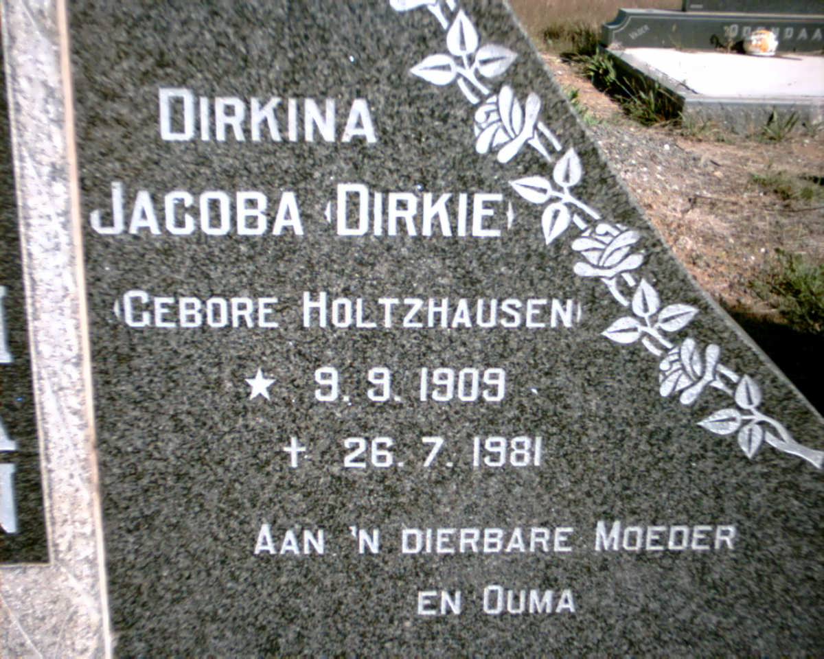 ACKERMAN Dirkina Jacoba HOLTZHAUSEN 1909-1981