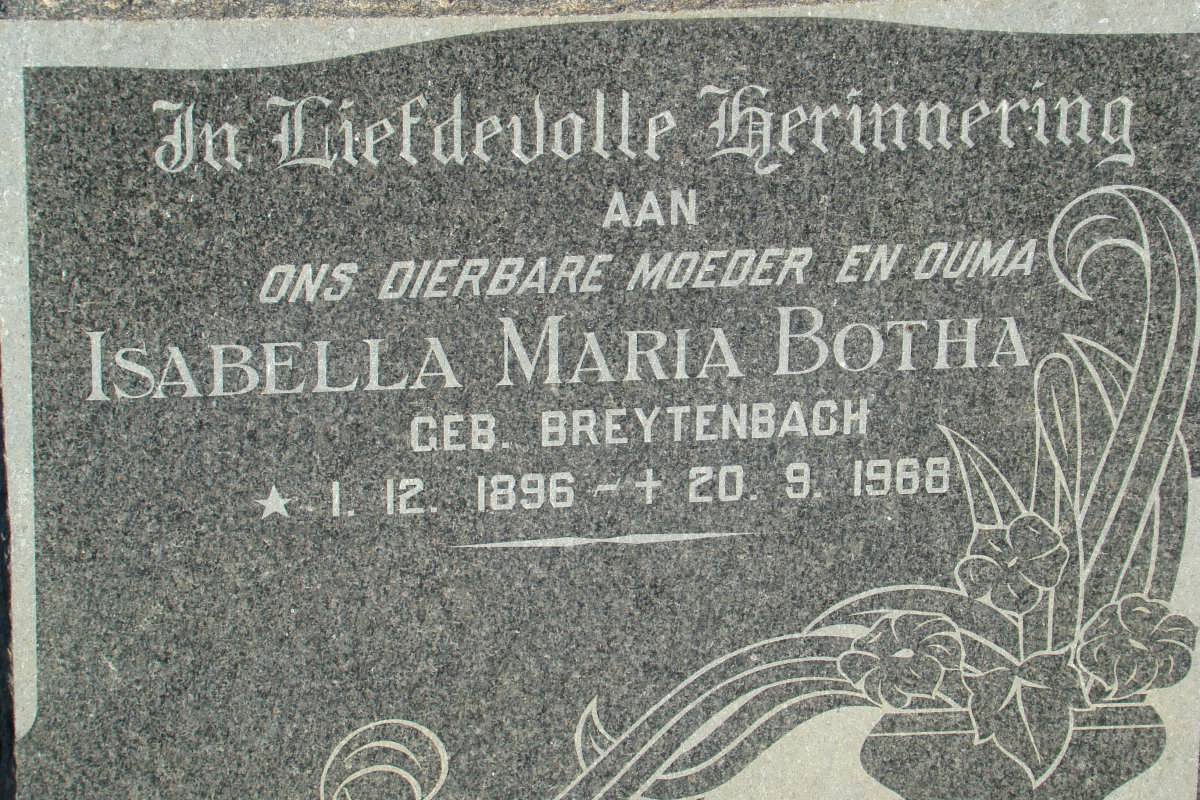 BOTHA Isabella Maria nee BREYTENBACH 1896-1968
