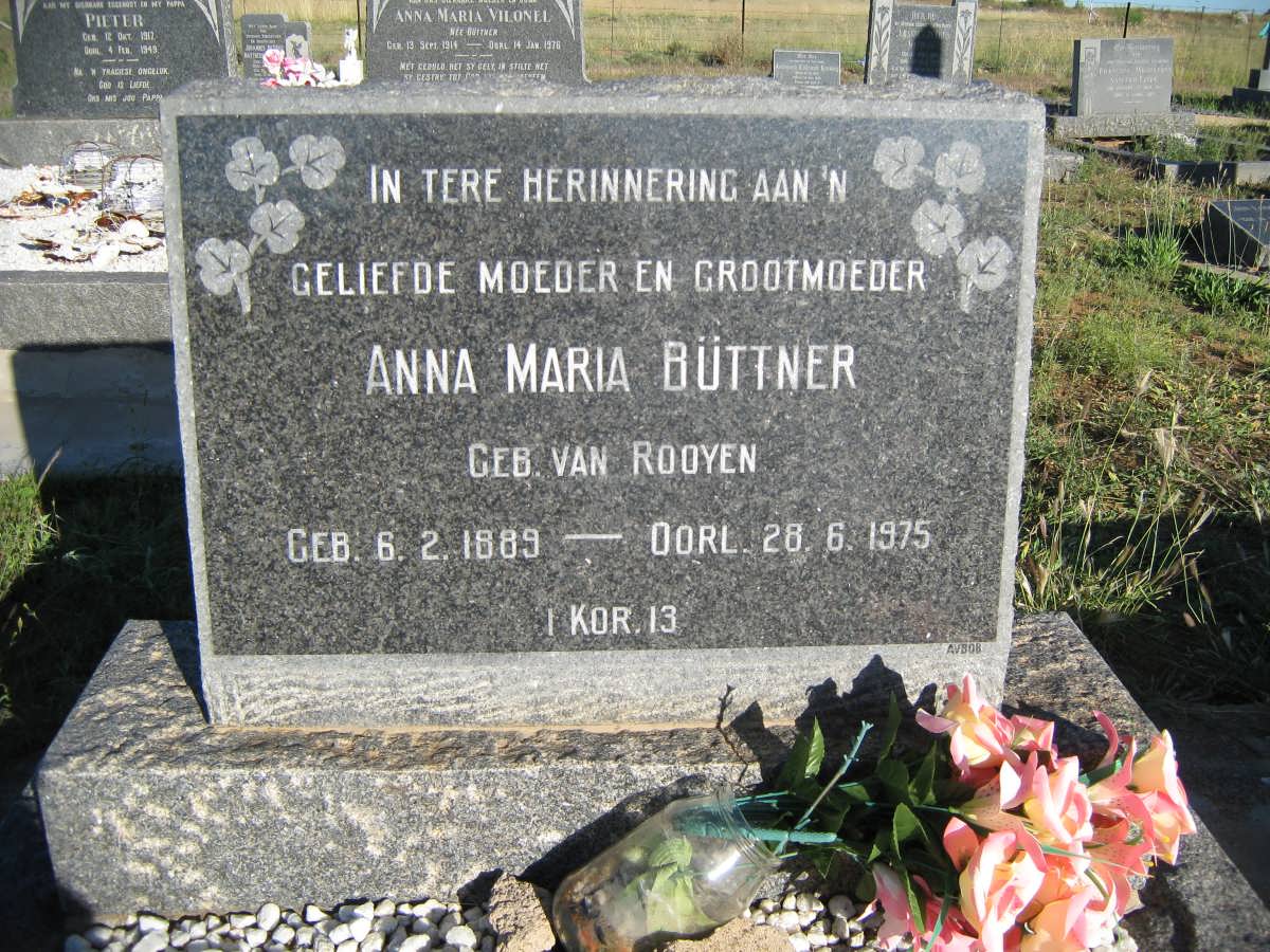 BUTTNER Anna Maria nee VAN ROOYEN 1889-1975