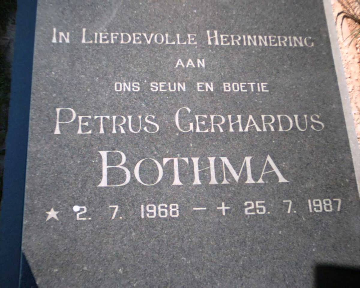 BOTHMA Petrus Gerhardus 1968-1987