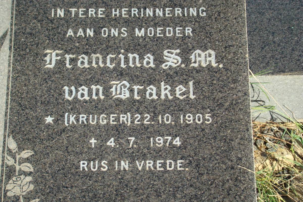 BRAKEL Francina S.M., van nee KRUGER 1905-1974