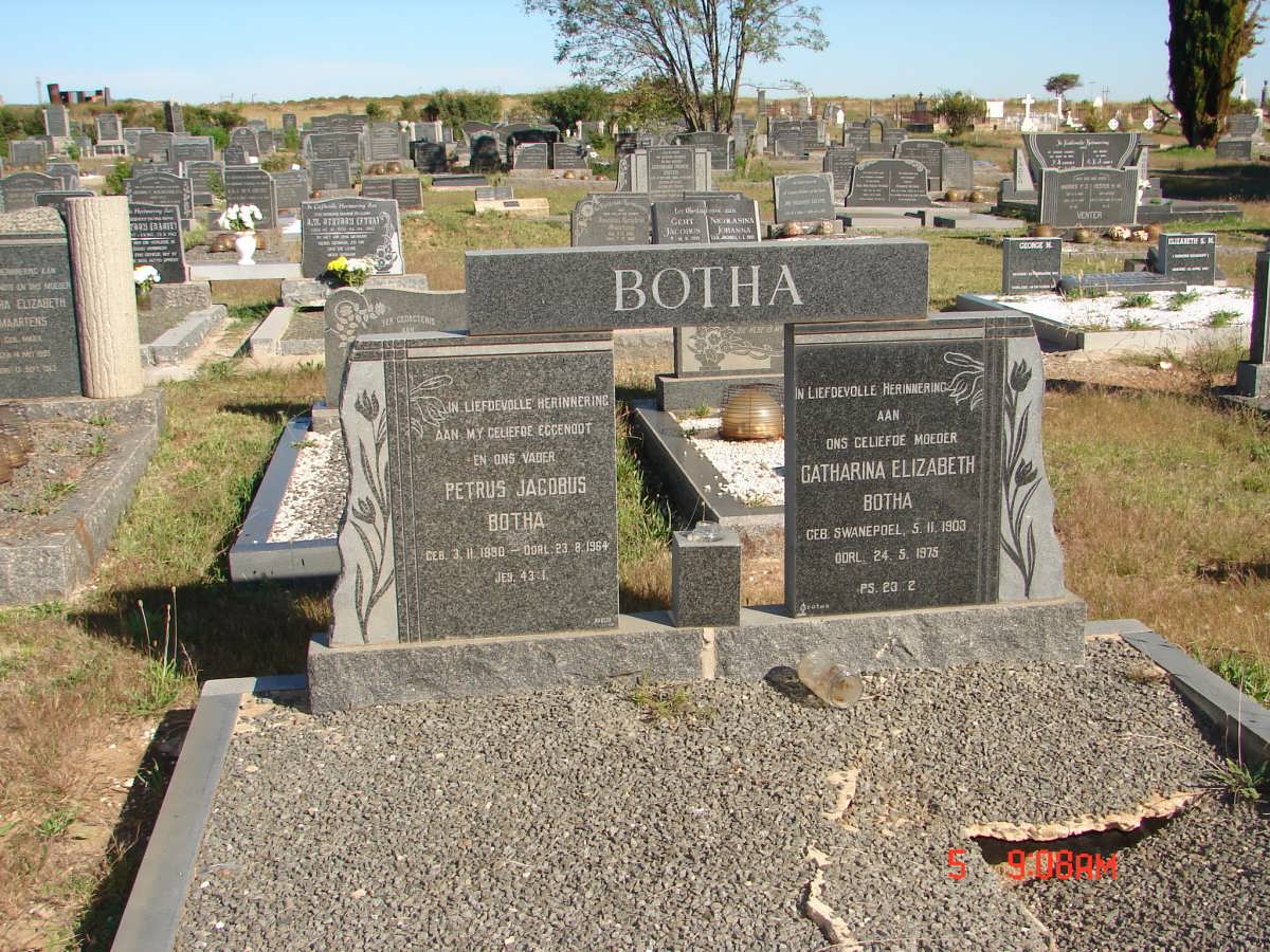 BOTHA Petrus Jacobus 1880-1964 &amp; Catharina Elizabeth SWANEPOEL 1903-1975