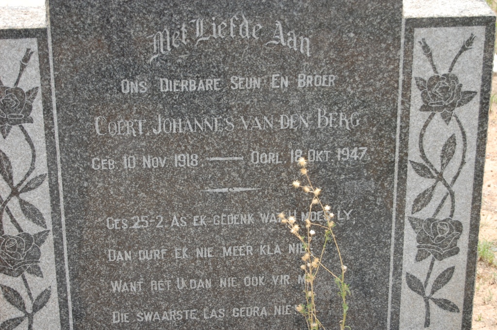 BERG Coert Johannes, van den 1918-1947