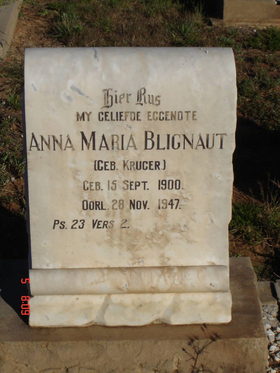 BLIGNAUT Anna Maria nee KRUGER 1900-1947