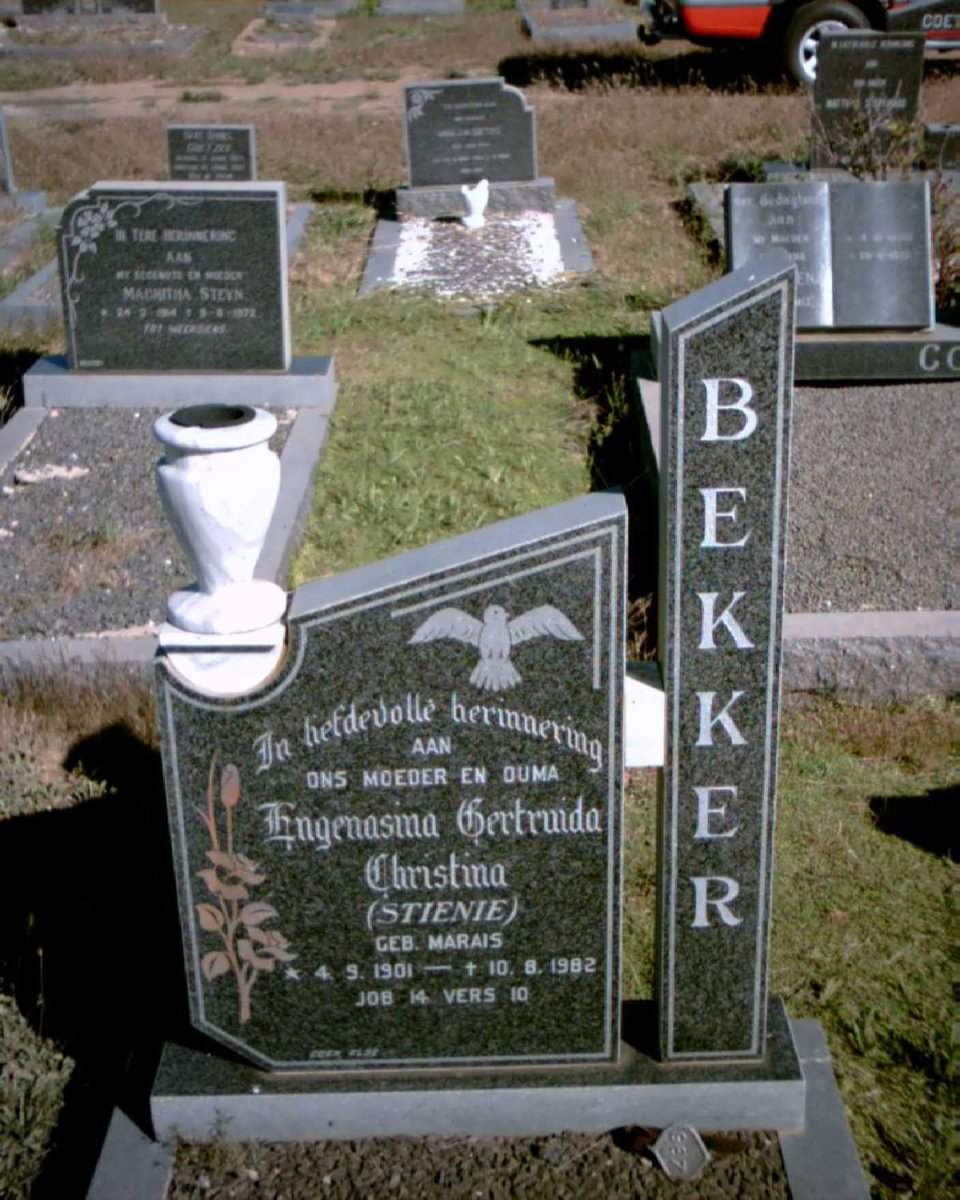 BEKKER Engenasina Gertruida Christina nee MARAIS 1901-1982