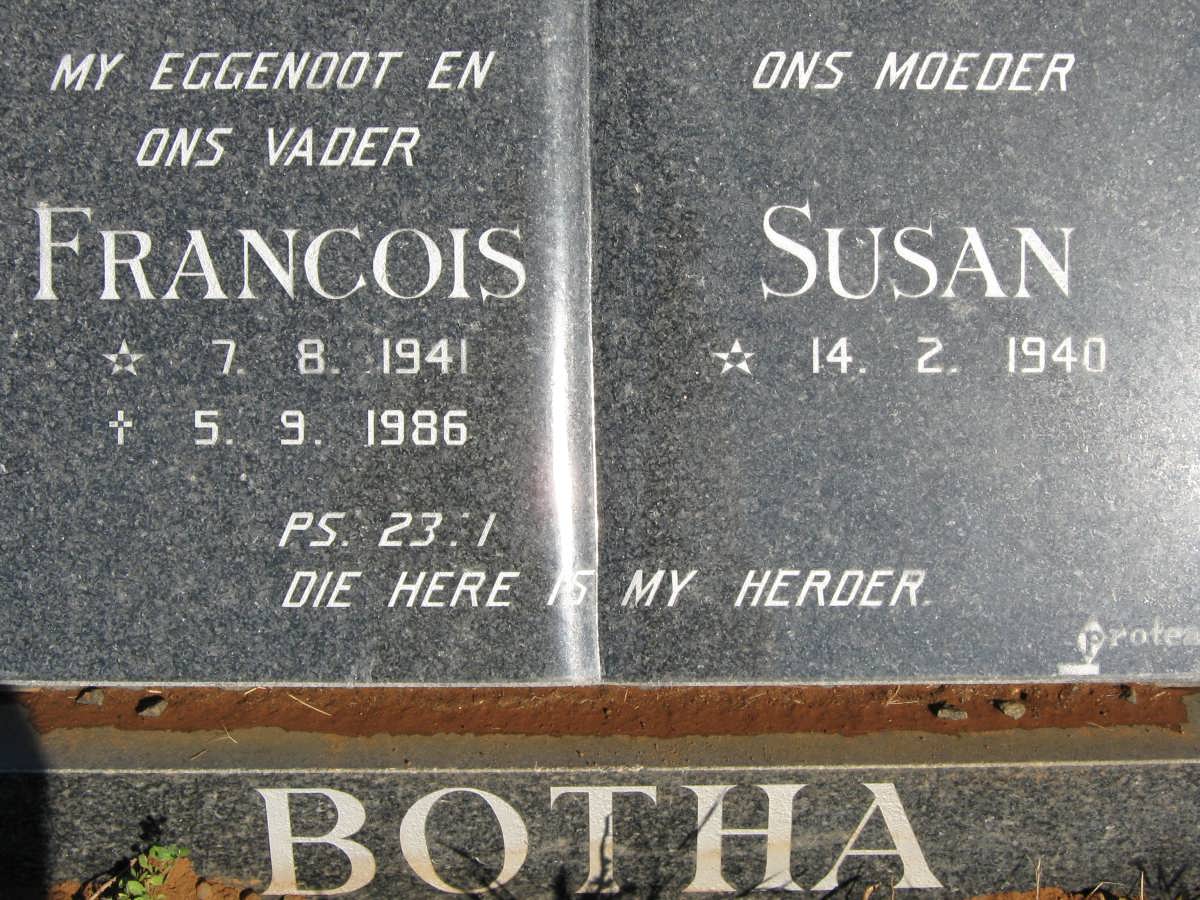 BOTHA Francois 1941-1986 &amp; Susan 1940