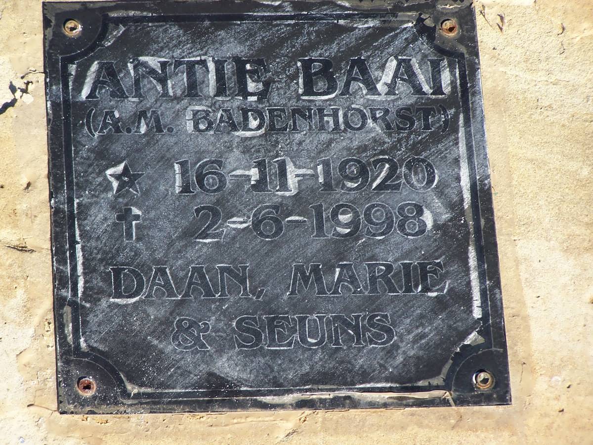 BADENHORST A.M. 1920-1998