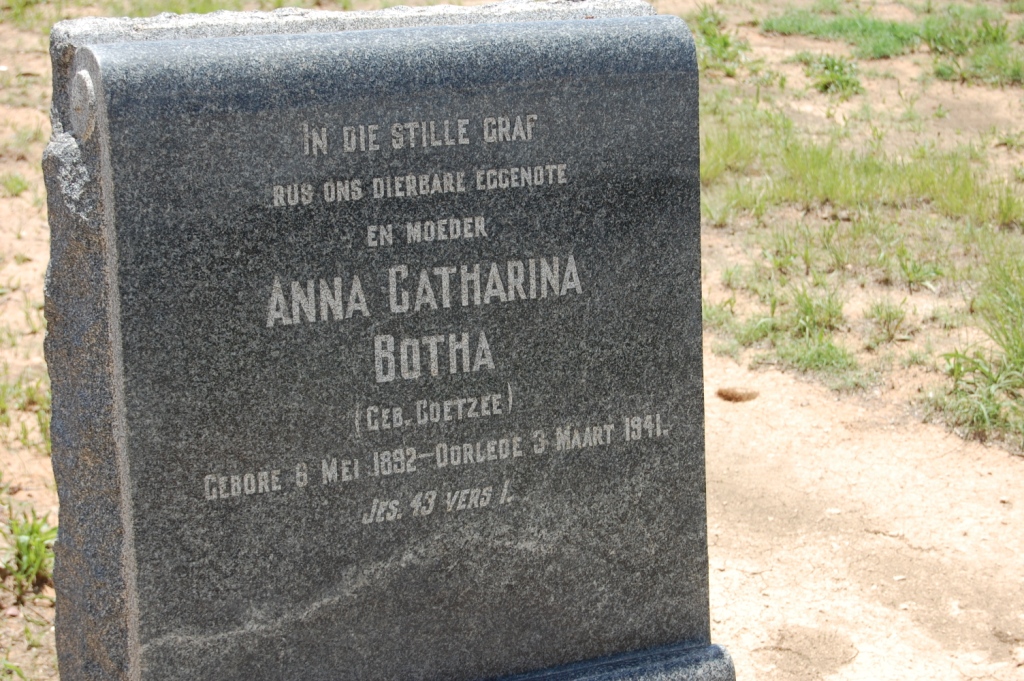 BOTHA Anna Catharina nee COETZEE 1892-1941
