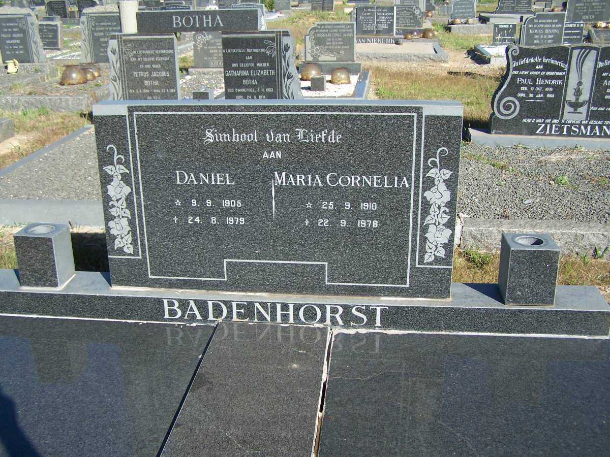 BADENHORST Daniel 1905-1979 &amp; Maria Cornelia 1910-1978