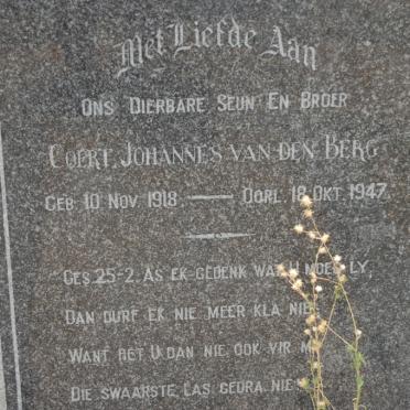 BERG Coert Johannes, van den 1918-1947