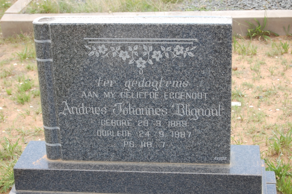 BLIGNAUT Andries Johannes 1889-1987
