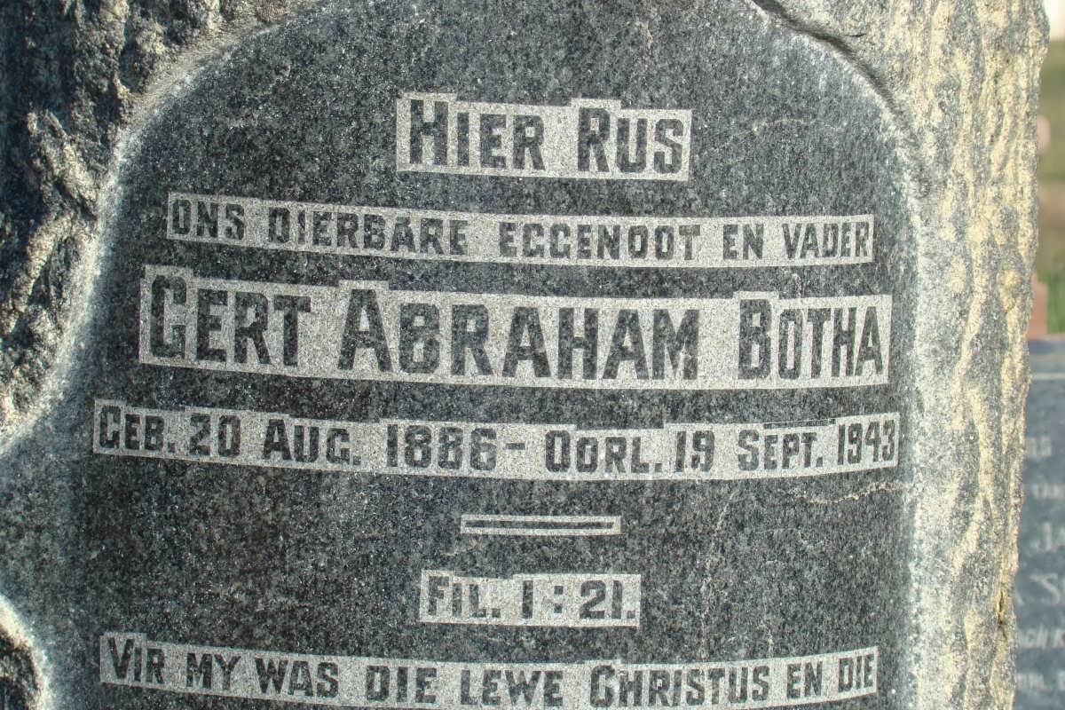 BOTHA Gert Abraham 1886-1943
