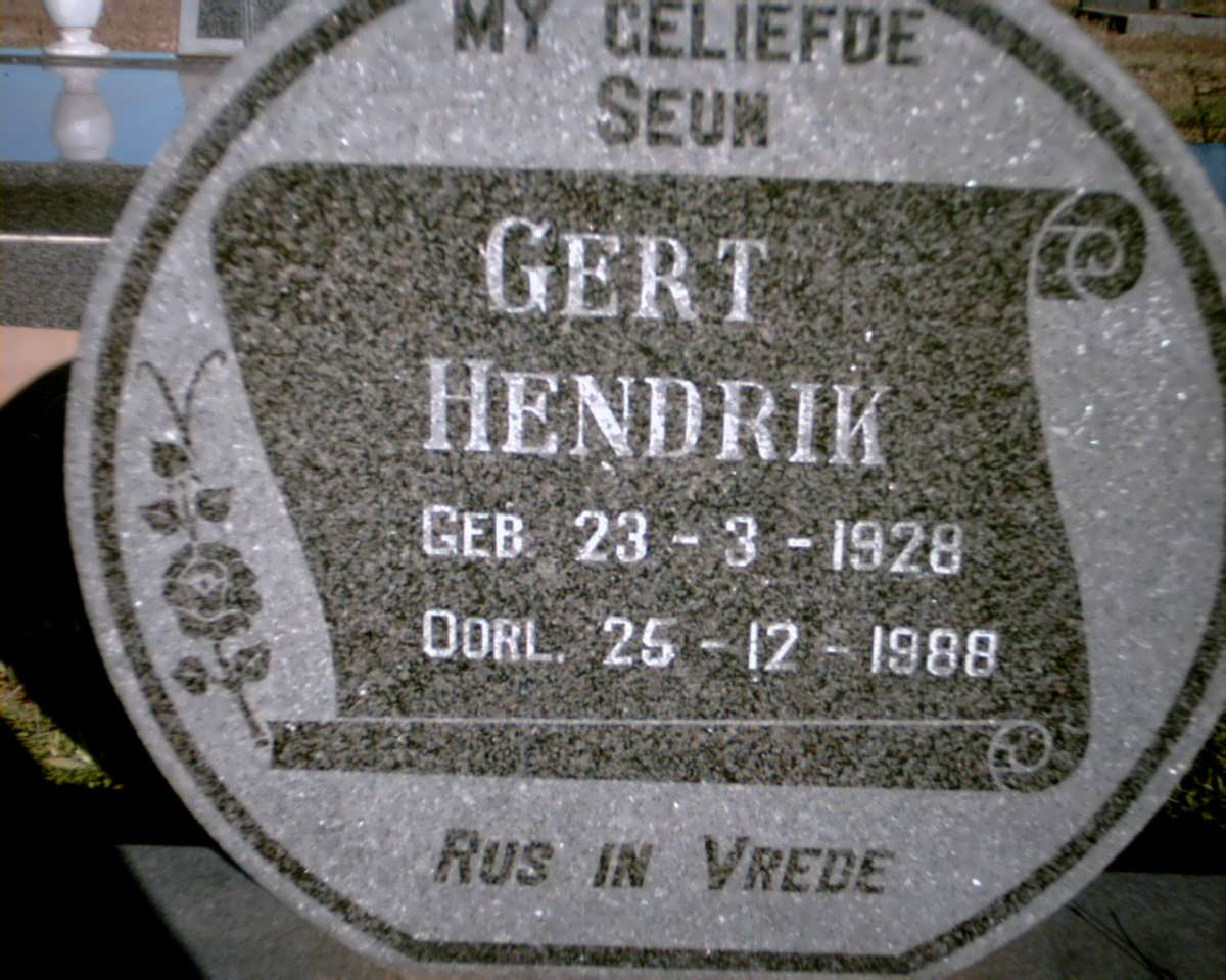 BEKKER Gert Hendrik 1928-1988