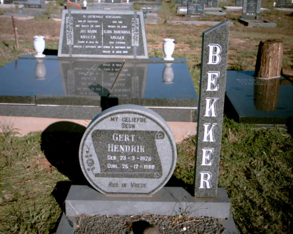 BEKKER Gert Hendrik 1928-1988