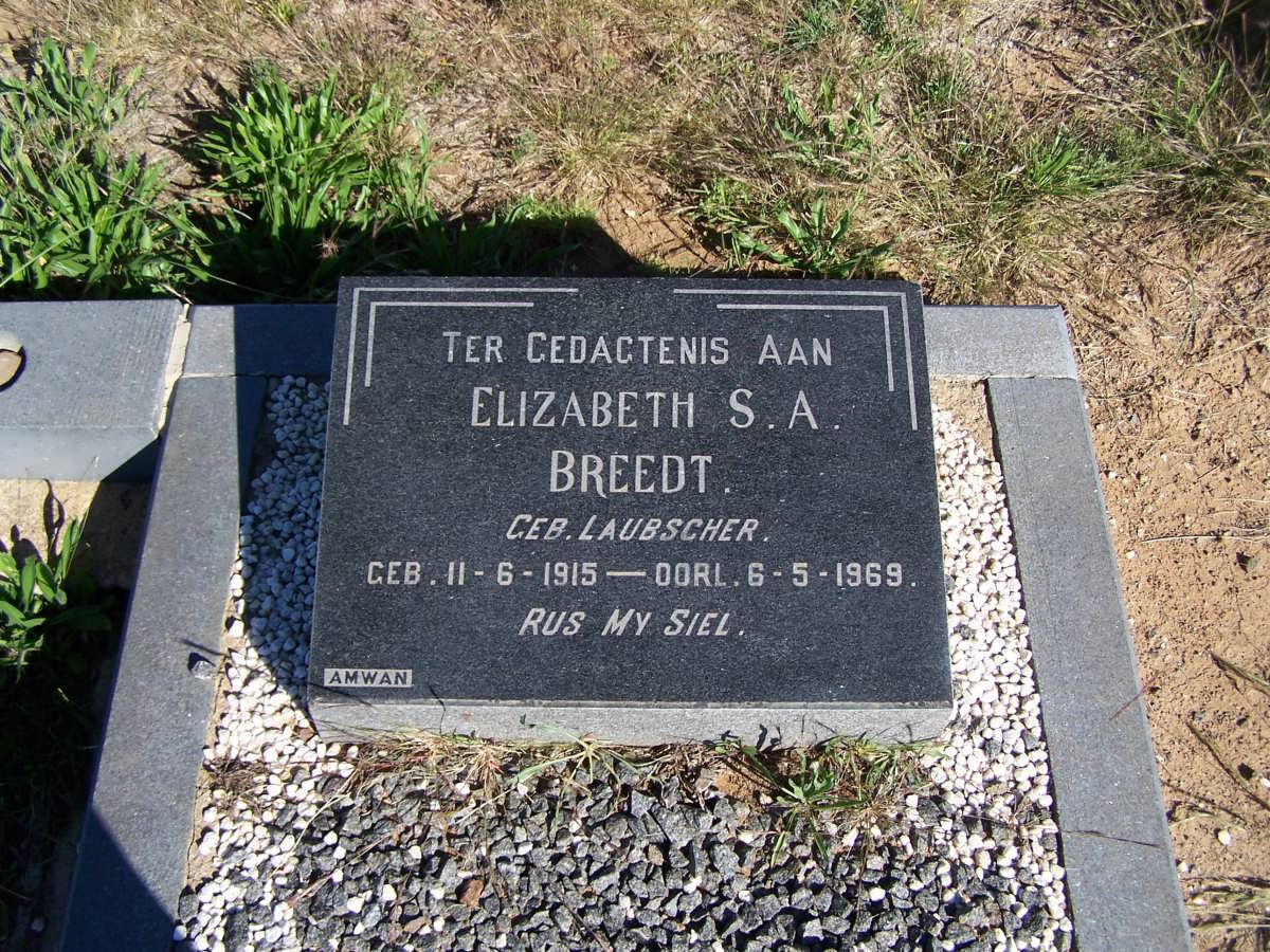 BREEDT Elizabeth S.A. geb LAUBSCHER 1915-1969