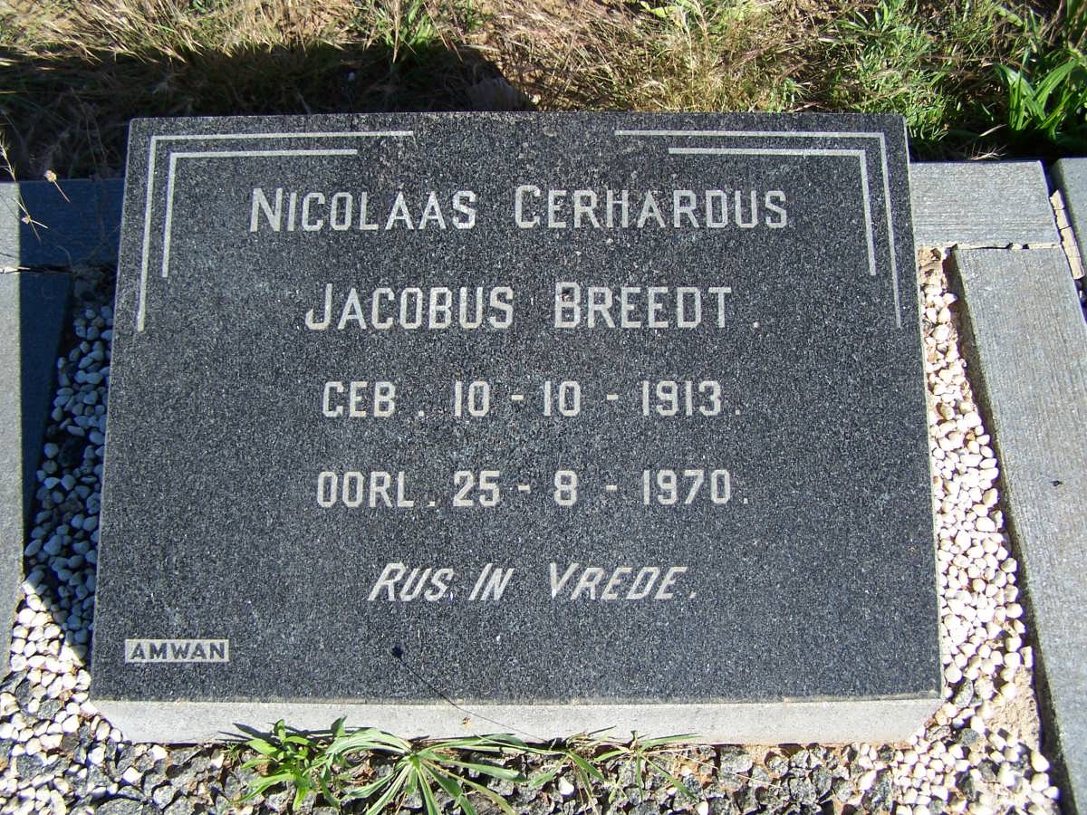 BREEDT Nicolaas Gerhardus Jacobus 1913-1970