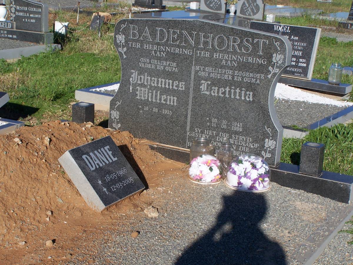 BADENHORST Johannes Willem 1935- &amp; Laetitia 1943-1998 :: ? Danie 1966-2005