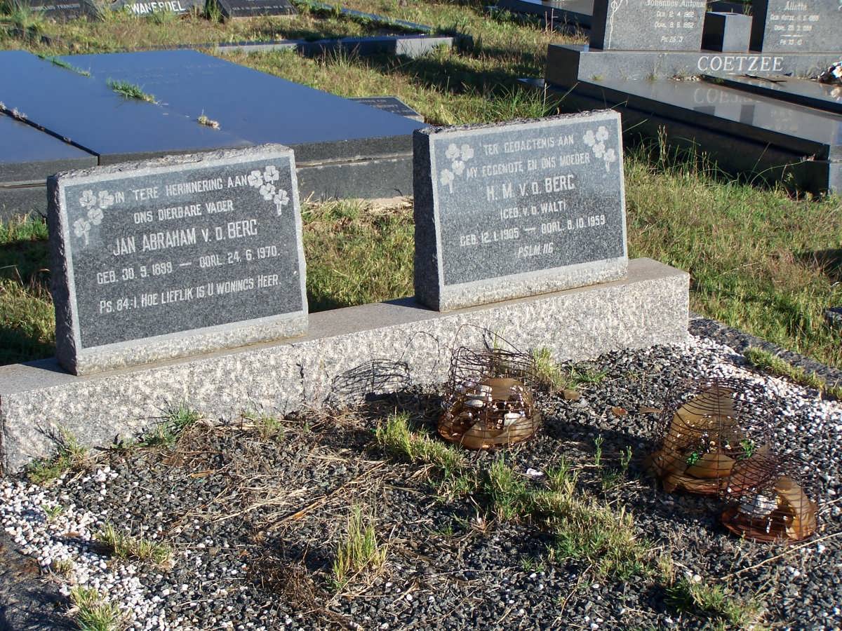 BERG Jan Abraham, v.d. 1899-1970 &amp; H.M. V.D. WALT 1905-1959