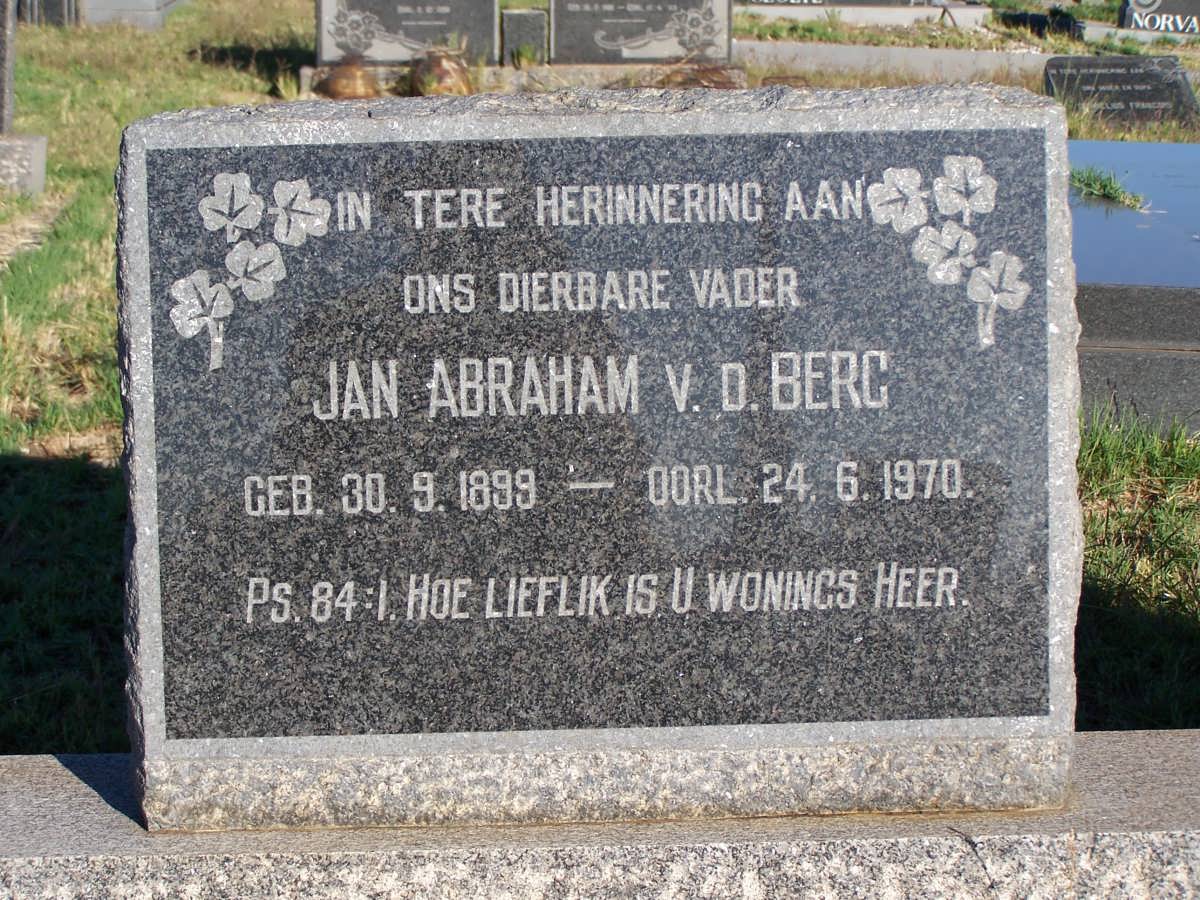 BERG Jan Abraham, v.d. 1899-1970