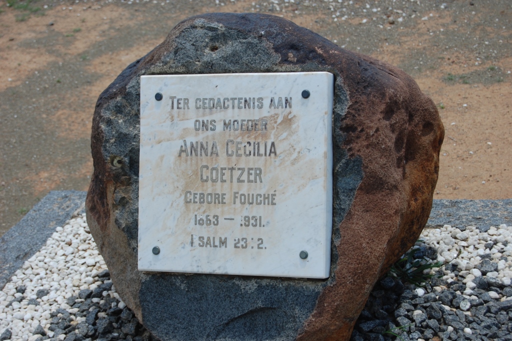 COETZER Anna Cecilia nee FOUCHE 1863-1931