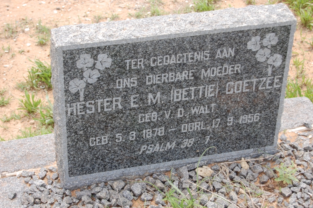 COETZEE Hester E.M. nee VAN DER WALT 1878-1956