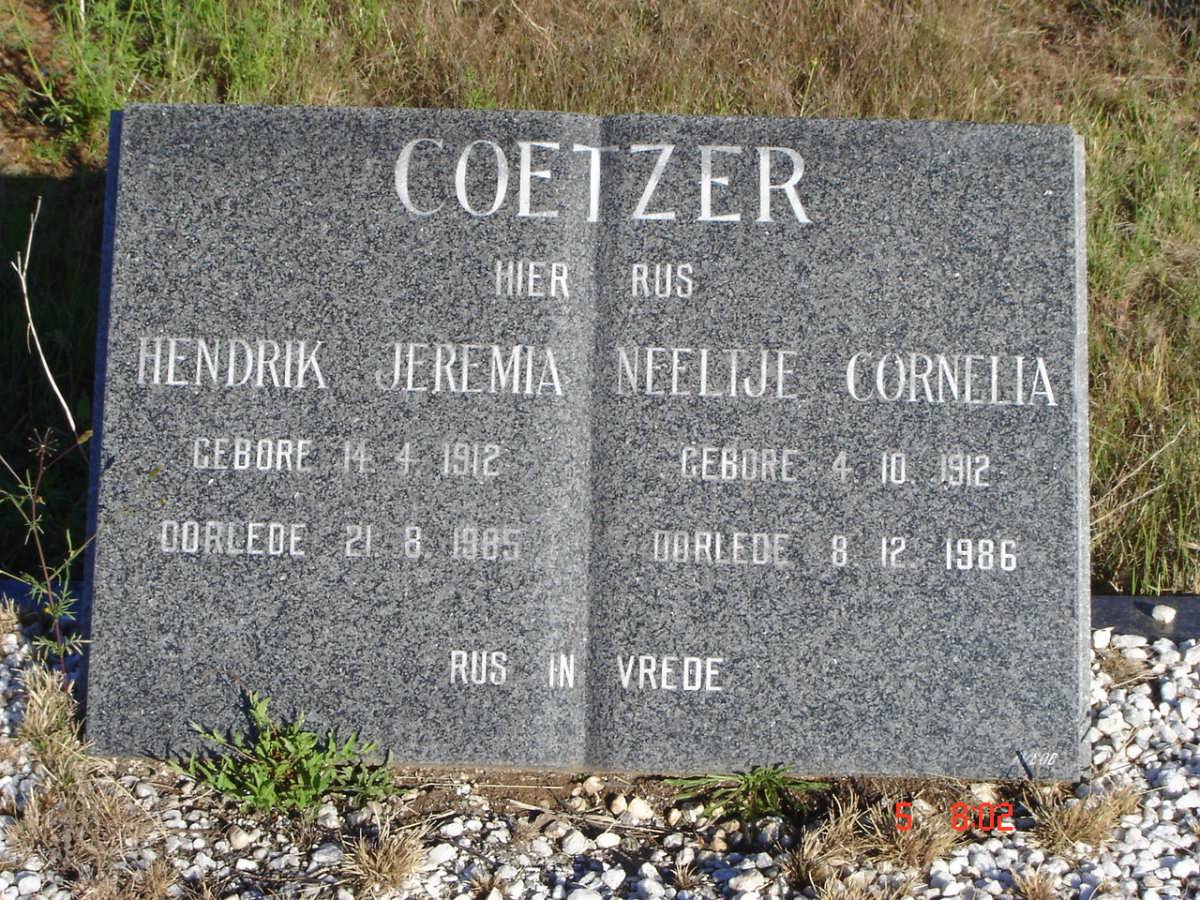 COETZER Hendrik Jeremia 1912-1985 &amp; Neeltje Cornelia 1912-1986