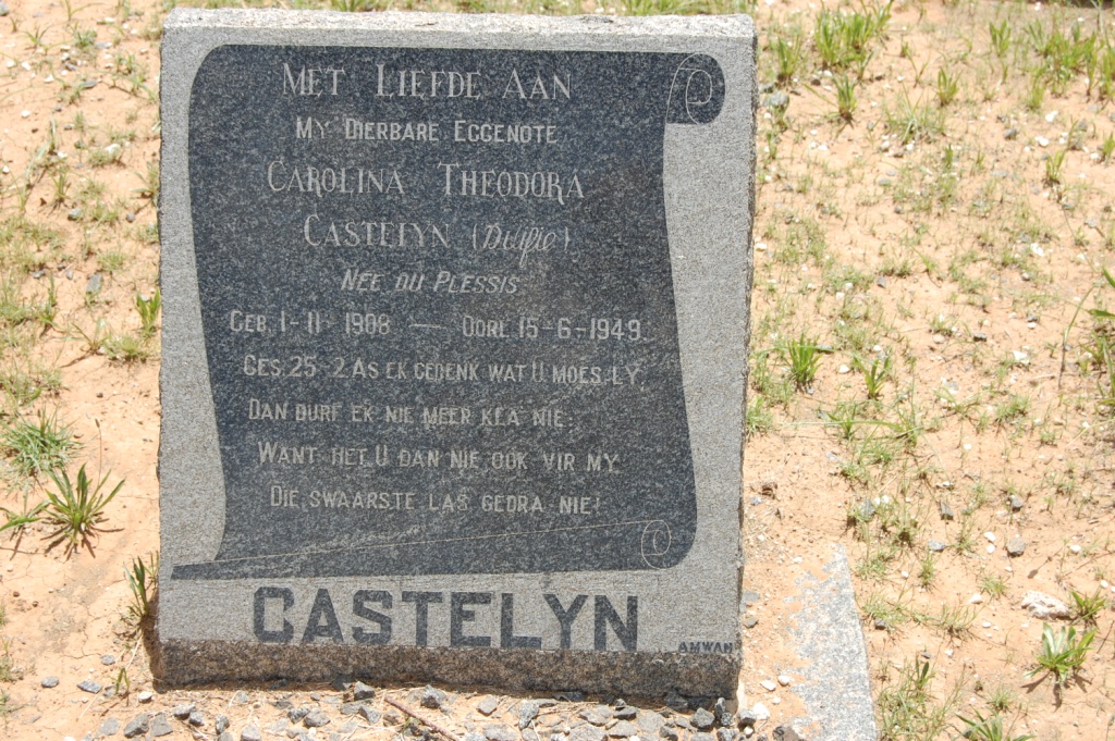 CASTELYN Carolina Theodora nee DU PLESSIS 1908-1949