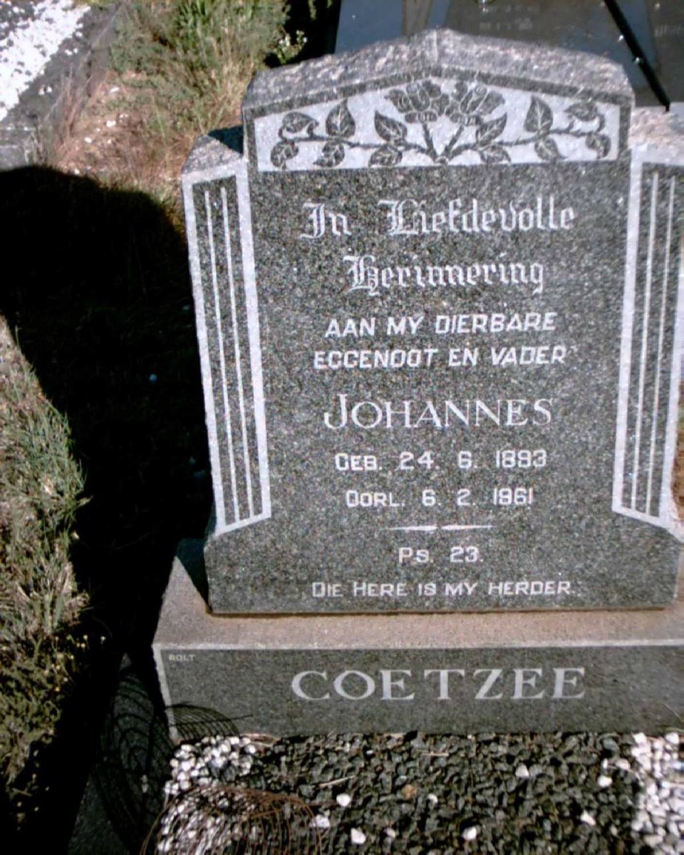 COETZEE Johannes 1893-1961