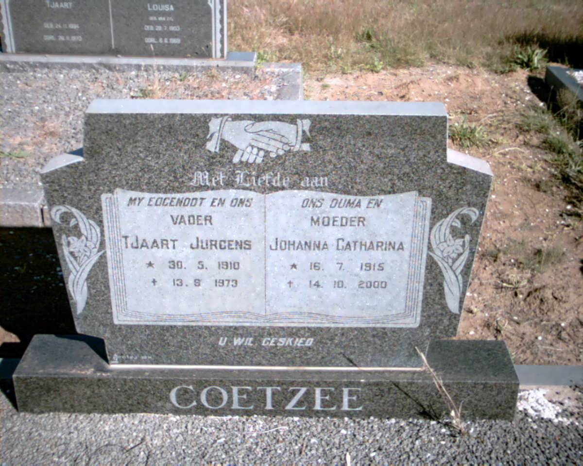 COETZEE Tjaart Jurgens 1910-1973 &amp; Johanna Catharina 1915-2000