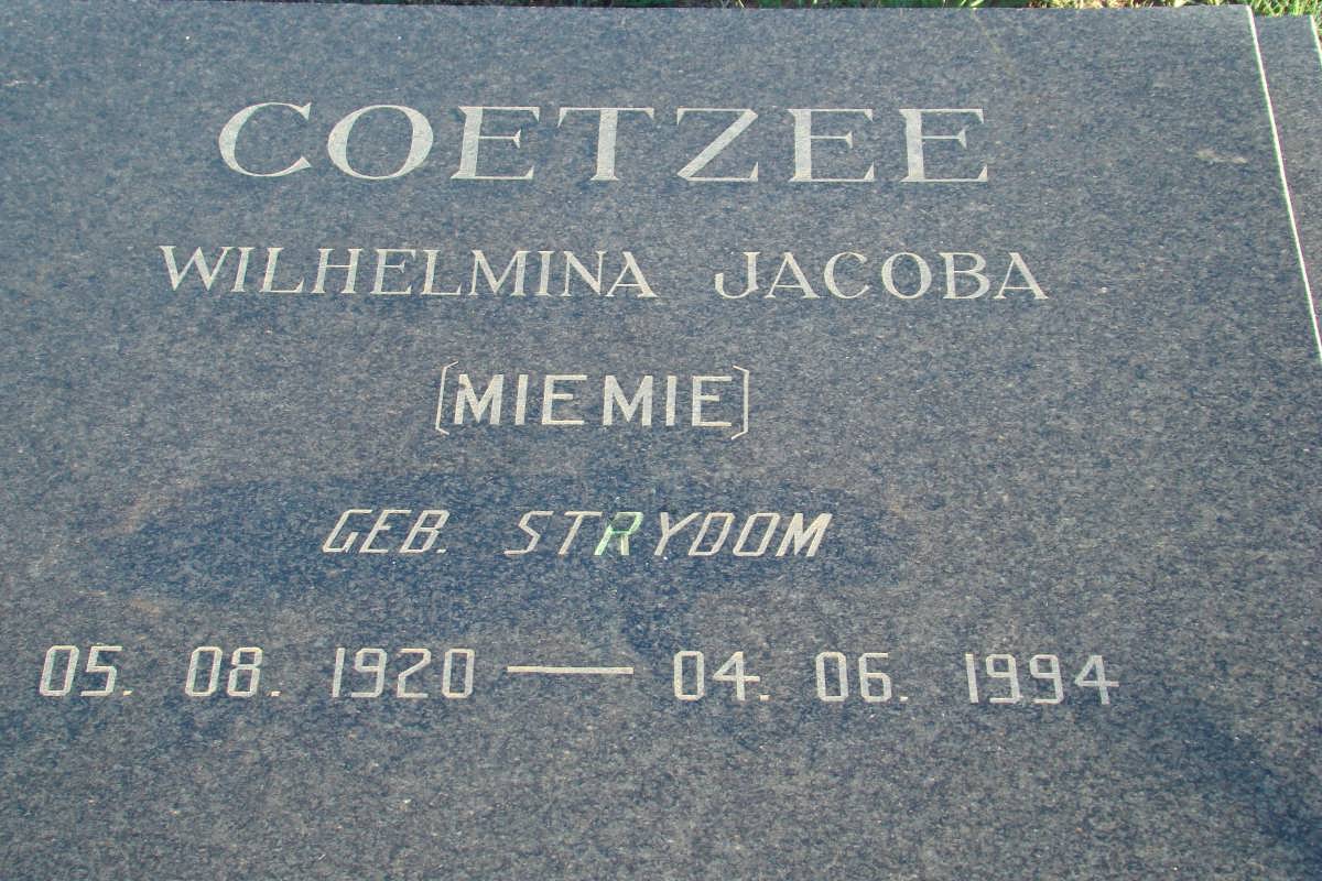 COETZEE Wilhelmina Jacoba nee STRYDOM 1920-1994