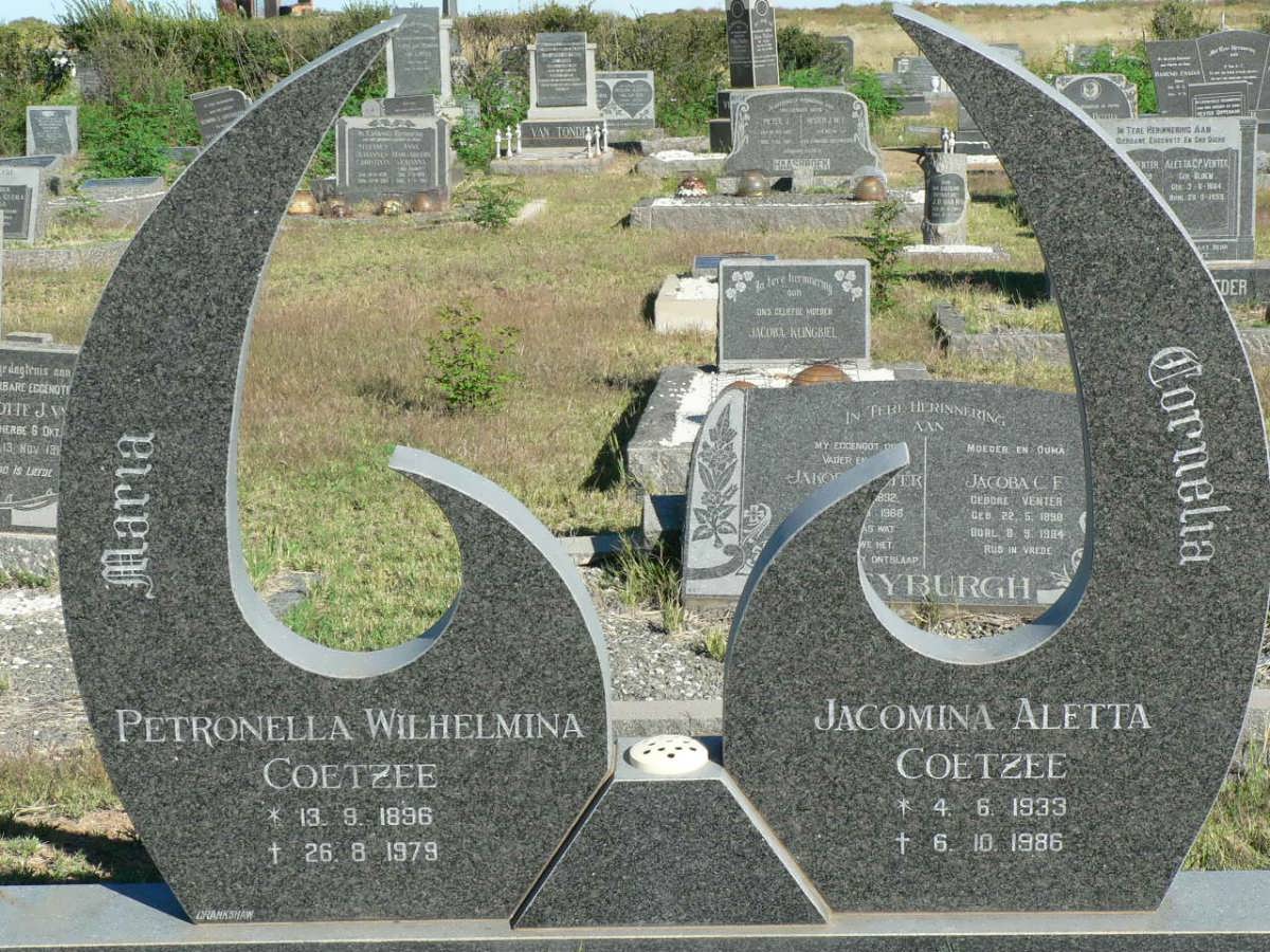 COETZEE Petronella Wilhelmina 1896-1979 :: COETZEE Jacomina Aletta 1933-1986