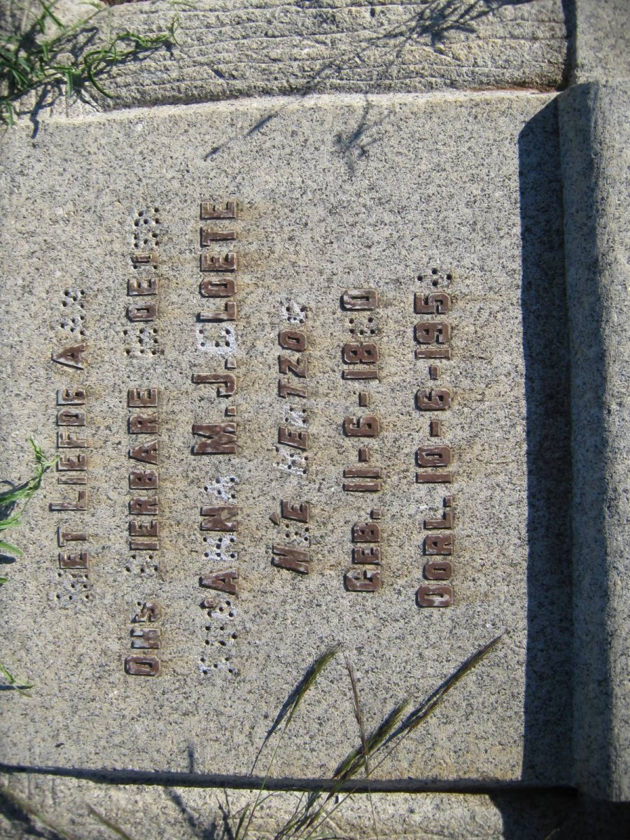 CLOETE Johanna M.J. nee HERTZOG 18?0-195?