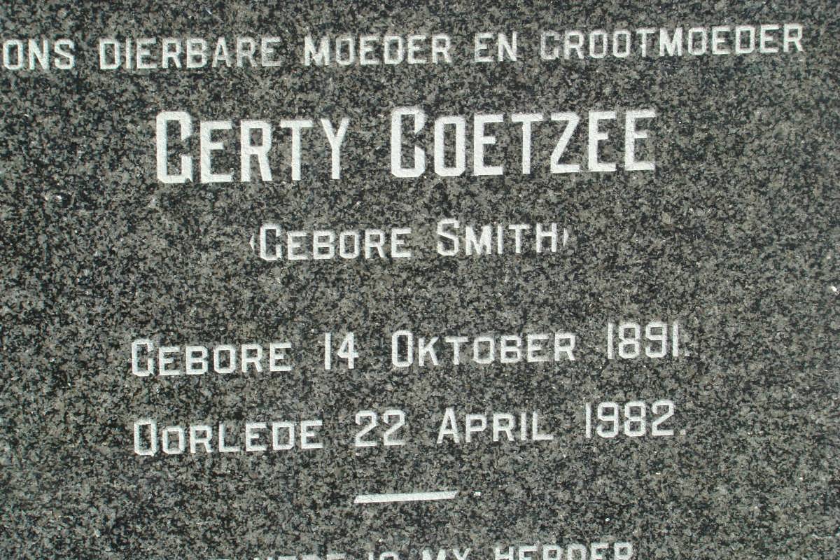 COETZEE Gerty geb SMITH 1891-1982