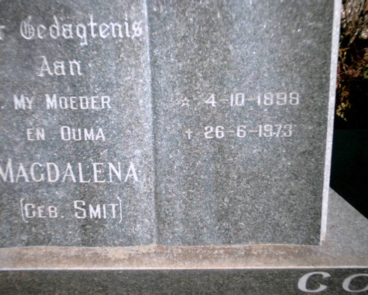 COETZER Magdalena nee SMIT 1898-1973