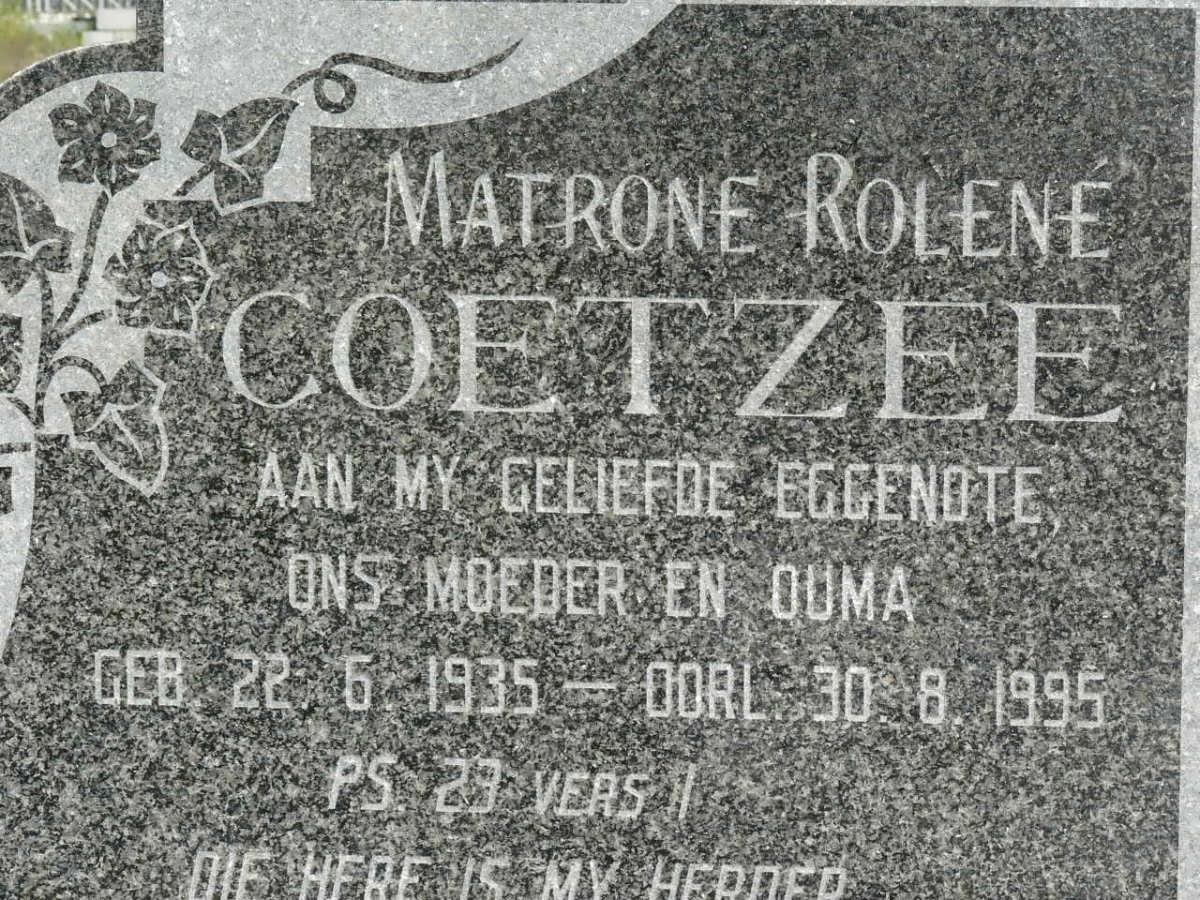 COETZEE Rolené 1935-1995