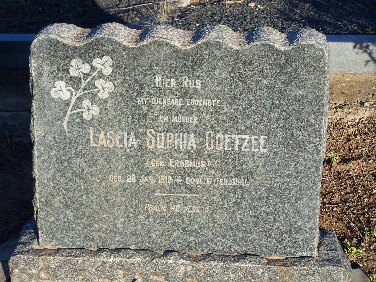 COETZEE Laseia Sophia geb ERASMUS 1910-1941