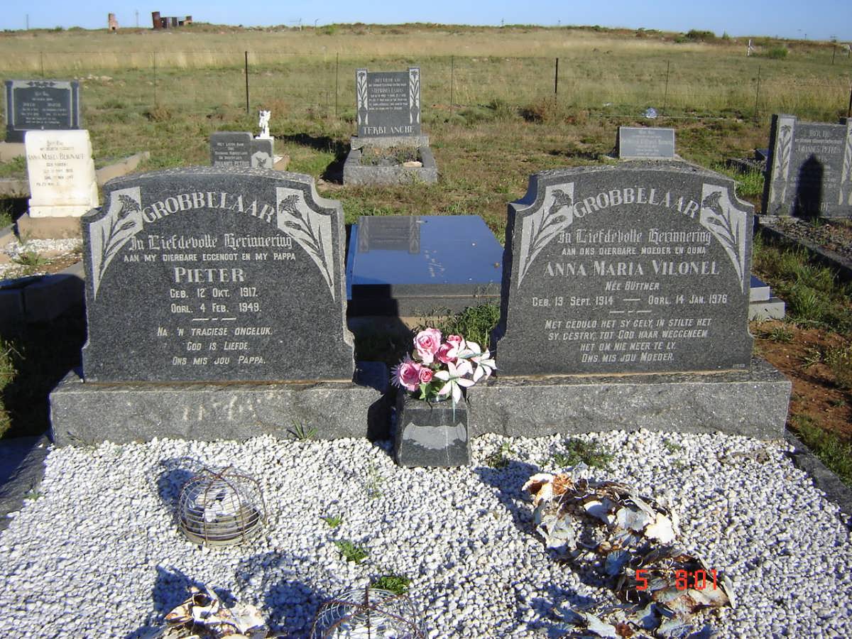 GROBBELAAR Pieter 1917-1949 &amp; Anna Maria Vilonel BUTTNER 1914-1976