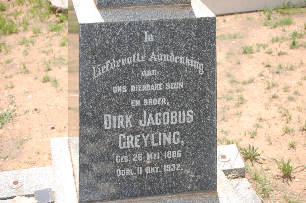 GREYLING Dirk Jacobus 1886-1932